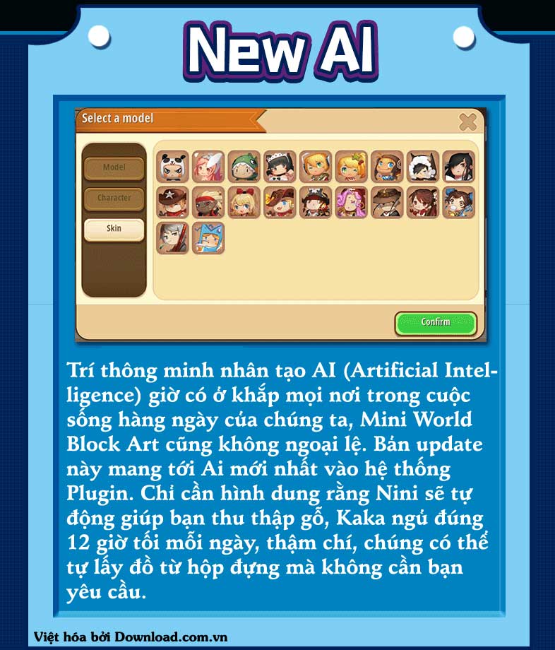 AI mới ở Mini World: Block Art 