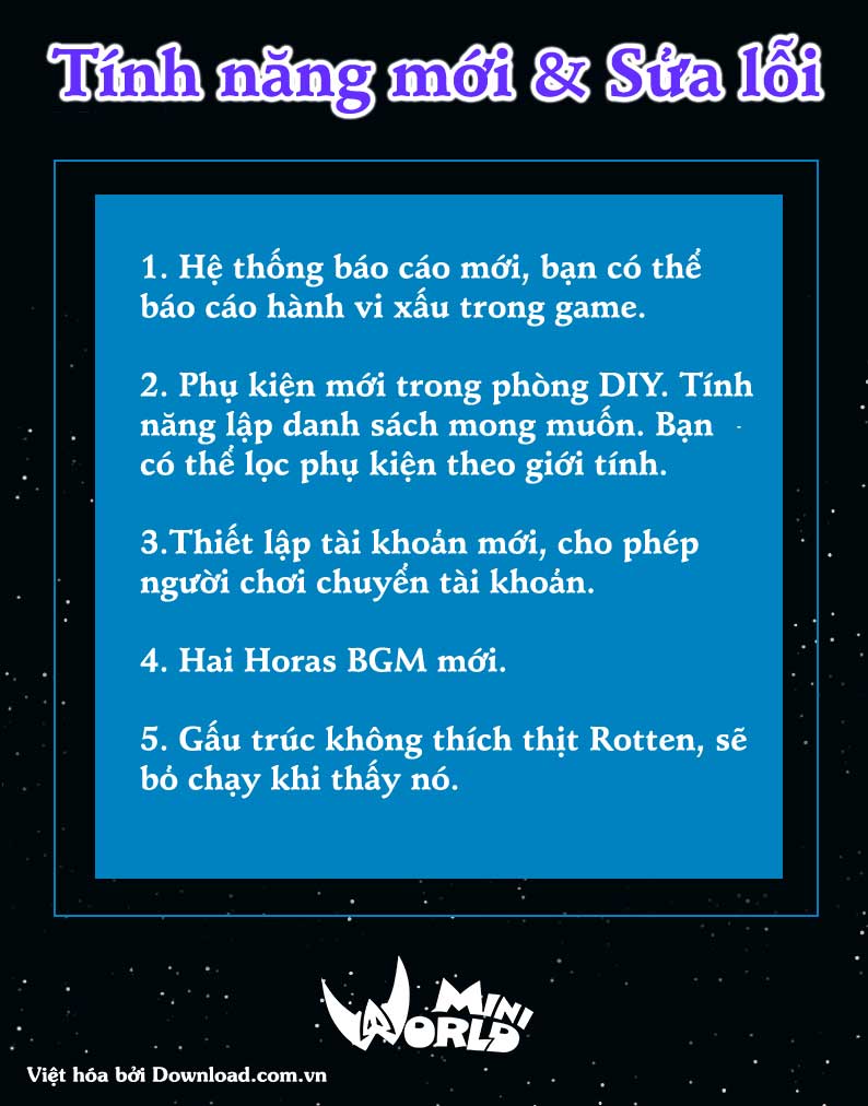 Thay đổi ở Mini World: Block Art 0.28