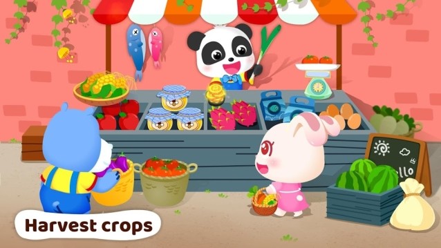 Thu hoạch nông sản và buôn bán tại cửa hàng