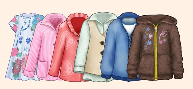 Thay đổi trang phục cho cô bé