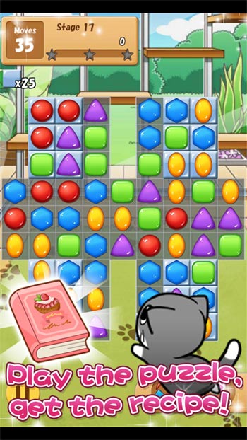 Chơi game match-3 trong Cat Room để lấy công thức nấu ăn mới