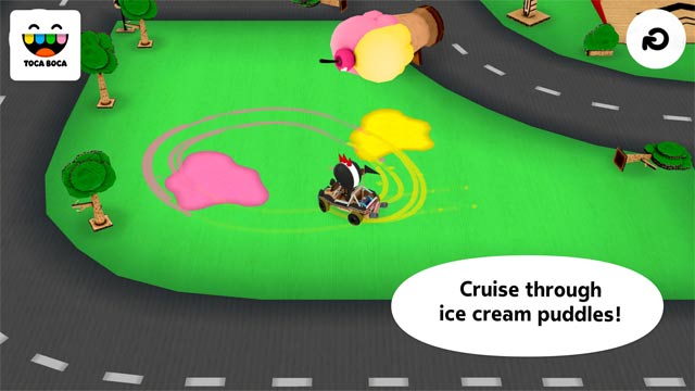 Chạy qua vũng kem lớn nhỏ trong thế giới Toca Cars