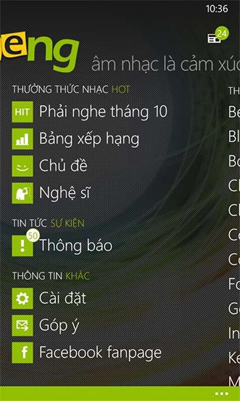 Danh sách nhạc trên Keeng