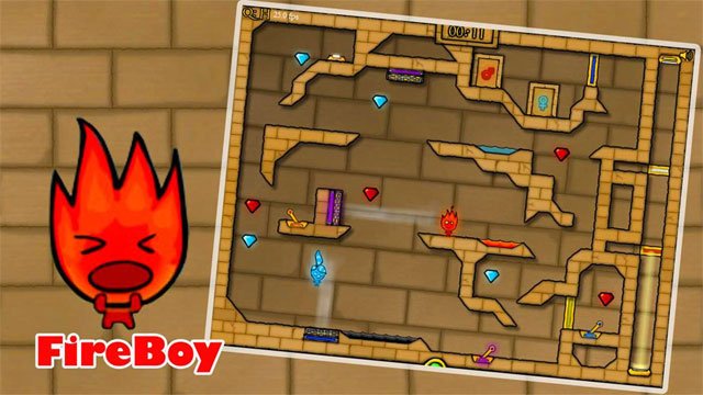 Giao diện game Redboy và Bluegirl: Temple Maze