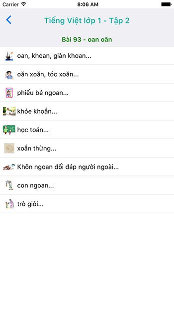 Học Tiếng Việt Lớp 1 Tập 2 theo bài