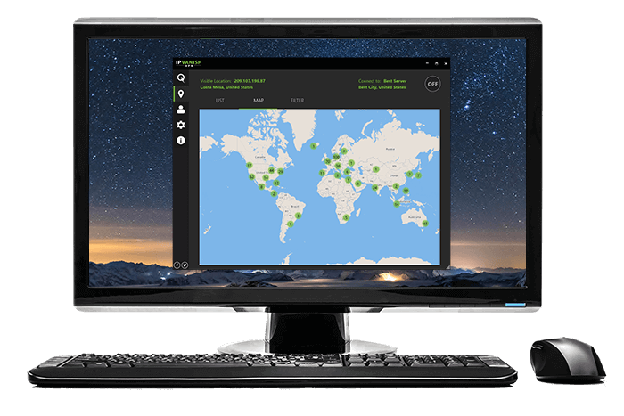 Giao diện IPVanish for Windows