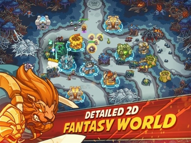 Chiến đấu bảo vệ tháp trong thế giới 2D tuyệt đẹp của game Empire Warriors TD