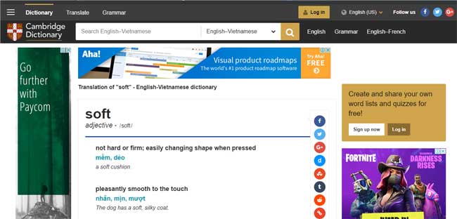 Từ điển Cambridge Advanced Learner's Dictionary - Người bạn đồng hành đáng tin cậy cho người học tiếng Anh. https://st.download.com.vn/data/image/2018/09/28/Cambridge-Dictionary-giao-d.jpg