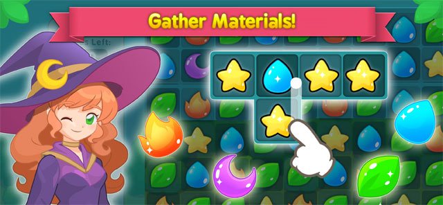 Chơi game match-3 để thu thập nguyên vật liệu