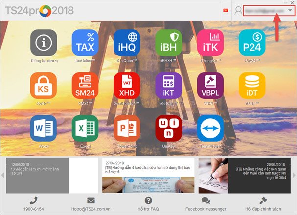 Giao diện chính của TS24 Professional Giao diện chính của TS24 Professional