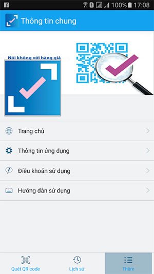 Thông tin chung ứng dụng check hàng