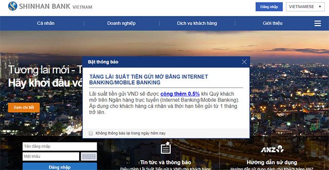 Giao diện trang chủ