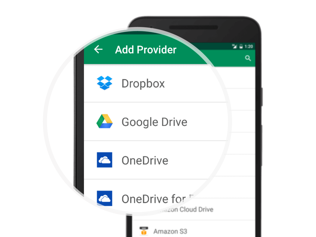 Thêm nhà cung cấp dịch vụ vào Boxcryptor cho Android