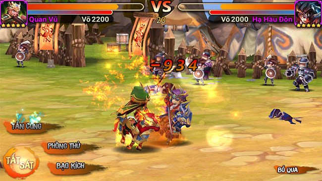 PK trong game X Tam Quốc: 3Q Mobi 