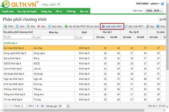 Phân hệ Học sinh