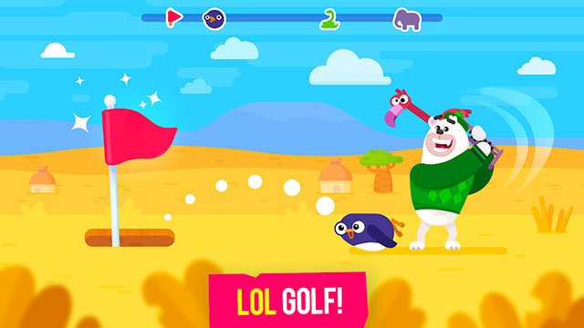 Chơi golf vui nhộn cùng với chim cánh cụt và gấu trắng trong game Golfmasters 