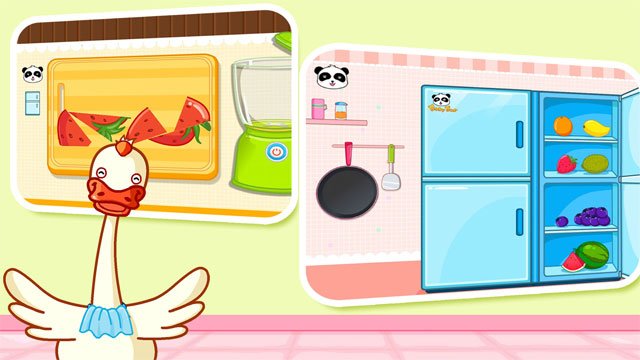 Cho các bạn động vật đáng yêu thưởng thức món ăn vừa hoàn thành