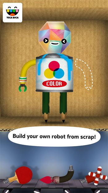 Chế tạo rô-bốt từ phế liệu trong Toca Robot Lab