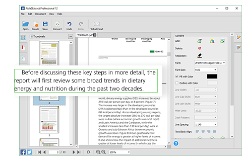 Able2extract Professional chỉnh sửa các khối PDF