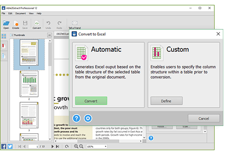 Able2extract Professional 12 chuyển đổi chính xác PDF thành Excel