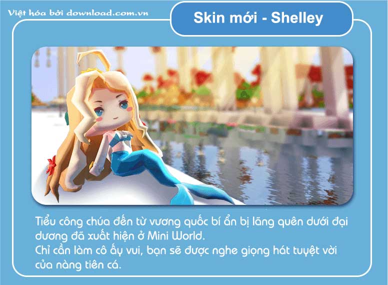 Mini World: Block Art bổ sung skin nàng tiên cá
