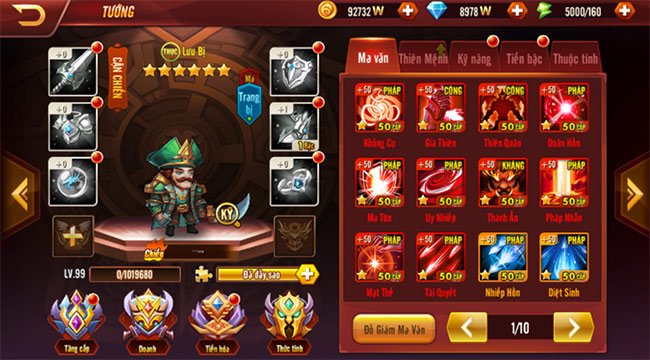 Trang bị cho nhân vật trong MT Tam Quoc