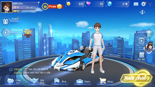 Giao diện chuẩn bị chơi game