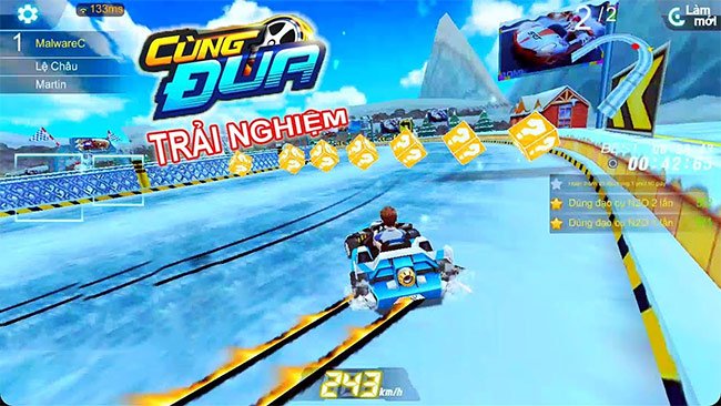 Hệ thống đường đua đầy màu sắc và ấn tượng trong Cùng Đua: Siêu Tốc Độ 3D