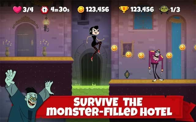Tìm cách sống sót trong khách sạn đầy quái vật của Hotel Transylvania Adventures 