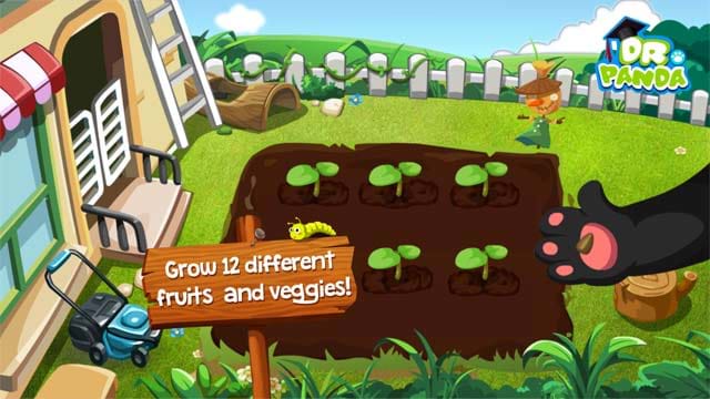 Trồng 12 loại rau củ khác nhau trong Dr. Panda Veggie Garden 