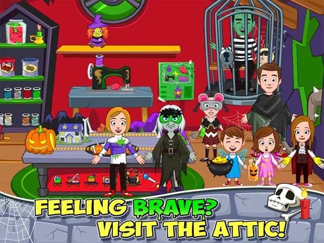 Khám phá tầng áp mái ma ám của My Town: Haunted House 