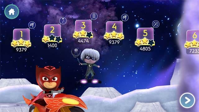 Chinh phục hơn 35 level thách thức trong PJ Masks: Racing Heroes