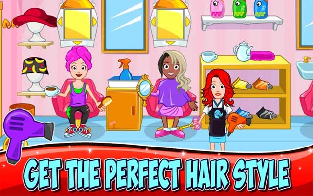 Chọn một kiểu tóc hoàn hảo trong tiệm làm tóc của My Town: Beauty Spa Saloon