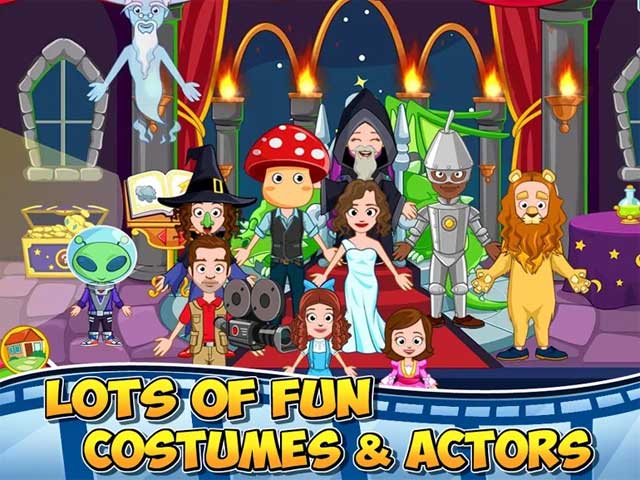 Rất nhiều diễn viên và trang phục đang chờ bé khám phá trong My Town: Cinema