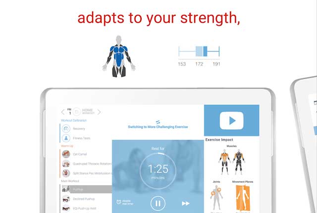 App sẽ phân tích tình trạng thể lực của bạn để đưa ra các bài tập phù hợp nhất