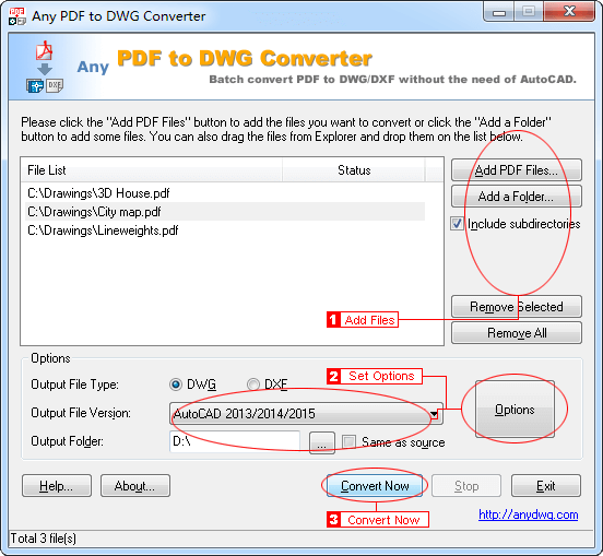Hướng dẫn sử dụng Any PDF to DWG Converter