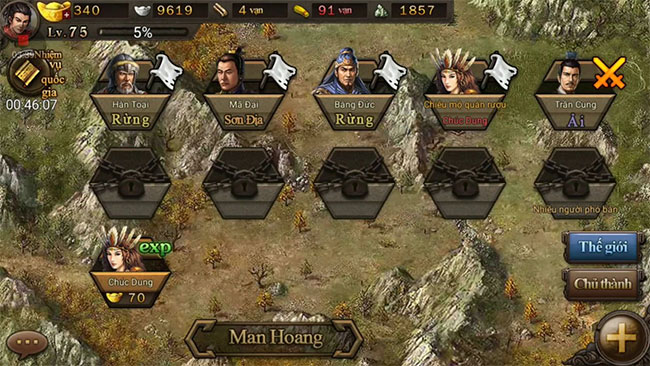 Phụ bản Man Hoang đa dạng trong Công Thành Xưng Đế Mobile