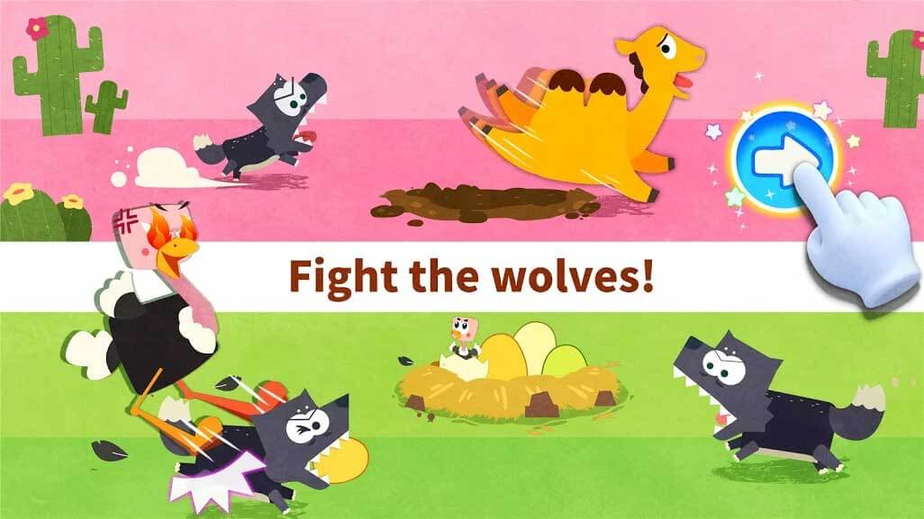 Cuộc chiến với sói trong Little Panda's Animal World cho Android