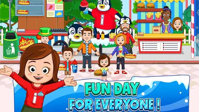 Tận hưởng những giờ phút vui vẻ cùng bạn bè và người thân trong My Town My Town: Iceme Amusement Park