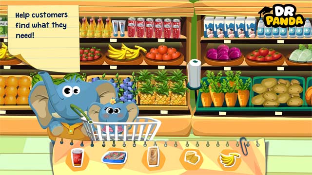 Giúp khách hàng tìm đồ trong siêu thị Dr. Panda Supermarket