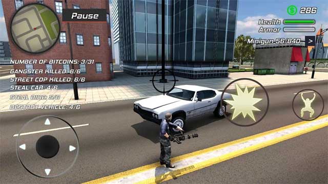 Khám phá đường phố Vegas và hang ổ của các băng nhóm khác trong Grand Action Simulator - New York Car Gang cho Android
