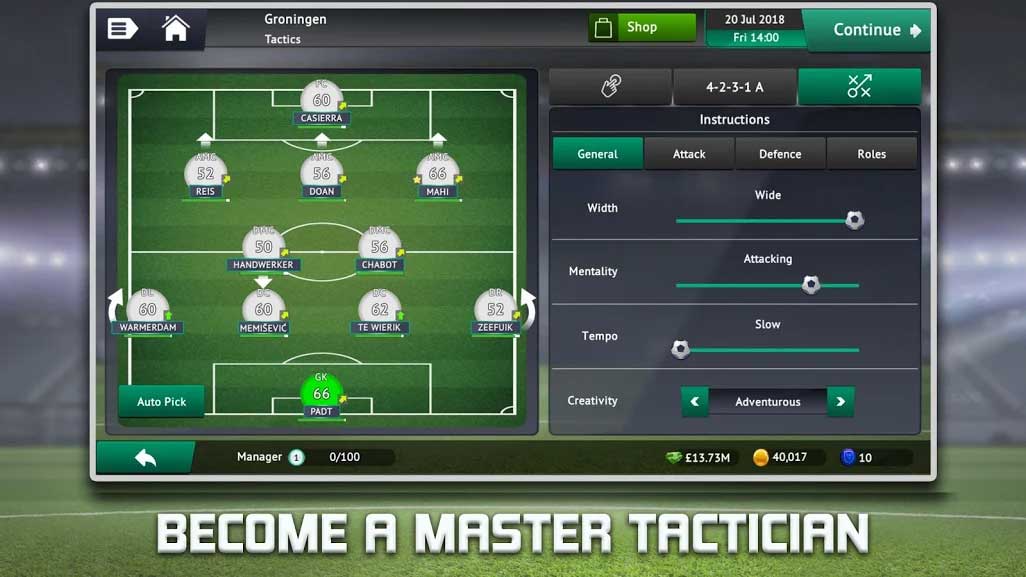 Trở thành bậc thầy chiến thuật trong Soccer Manager 2019