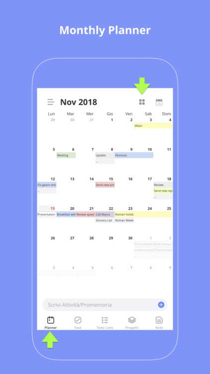 Edo Agenda cho phép bạn lập kế hoạch hàng tháng một cách dễ dàng
