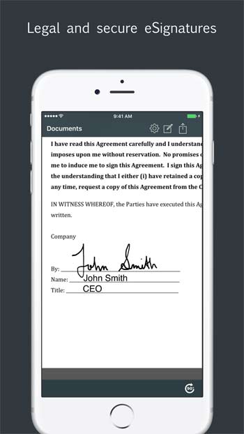 Tạo chữ ký điện tử bảo mật và nhanh chóng với JotNot Signature
