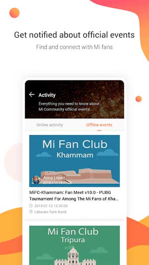 Người dùng sẽ nhận được thông báo về các sự kiện chính thức của Xiaomi