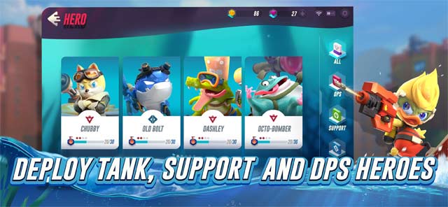 Triển khai các anh hùng đóng vai trò khác nhau trong cuộc chiến