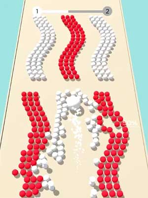 Nhiệm vụ của người chơi là điều khiển quả bóng trắng vượt qua các chướng ngại vật có màu khác