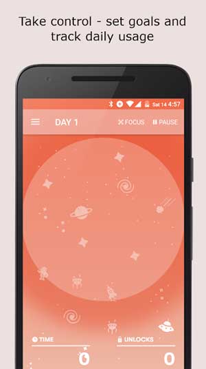 Kiểm soát và đặt giới hạn thời gian sử dụng điện thoại trong ngày với SPACE for Android