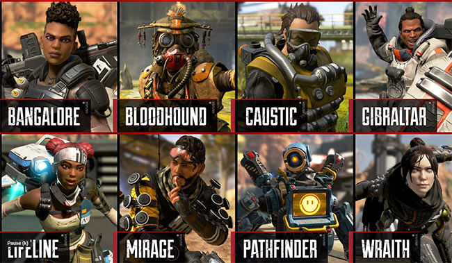 Hệ thống nhân vật trong game bắn súng Apex Legends