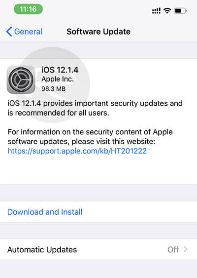 Bản vá lỗi iOS 12.1.4 của Apple